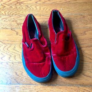 Vans-Red Velvet. Classic slip on. Women’s 7.5.